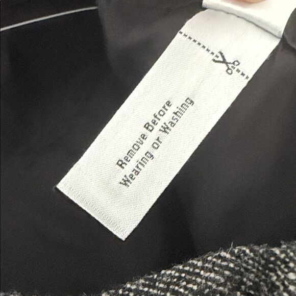 NWT. Madewell Buckley Tailors Black and White Herringbone Paperbag Pants - Picture 11 of 11